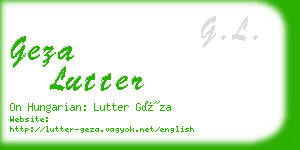 geza lutter business card